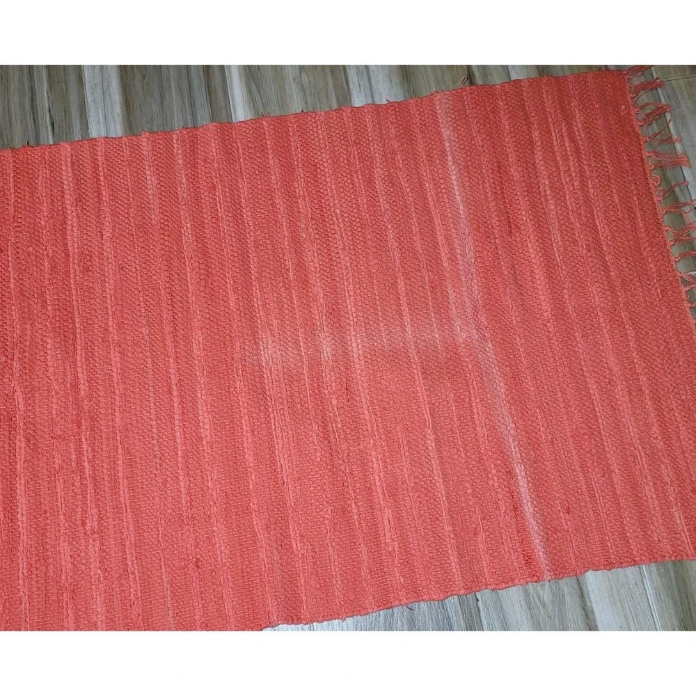 IKEA Orslev Rug 2x4 Coral Cotton Woven Tassel Throw‎ Area Rug New Tag READ